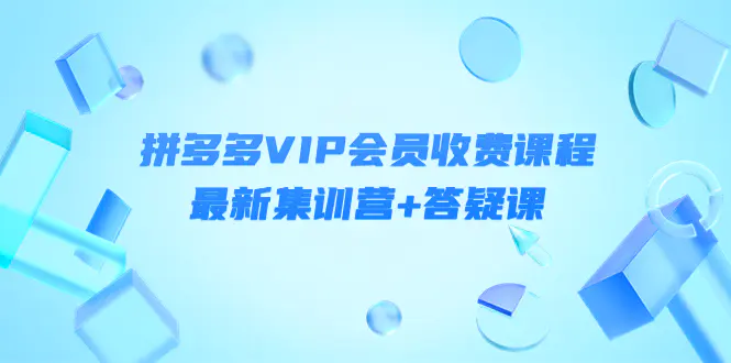 某社群·拼多多VIP会员收费课程，最新集训营+答疑课-价值3299元-爱赚项目网