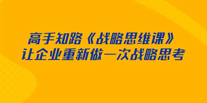 高手知路《战略思维课》让企业重新做一次战略思考-爱赚项目网