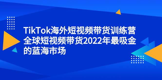 TikTok海外短视频带货训练营，全球短视频带货2022年最吸金的蓝海市场-爱赚项目网