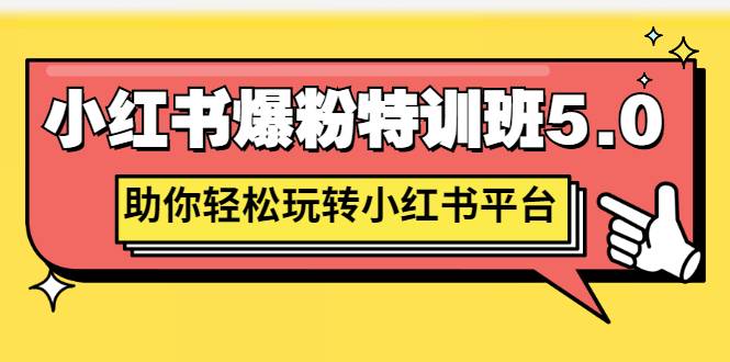 小红书爆粉特训班5.0，助你轻松玩转小红书平台价值1380元-爱赚项目网