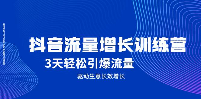 抖音流量增长训练营，3天轻松引爆流量，驱动生意长效增长-爱赚项目网