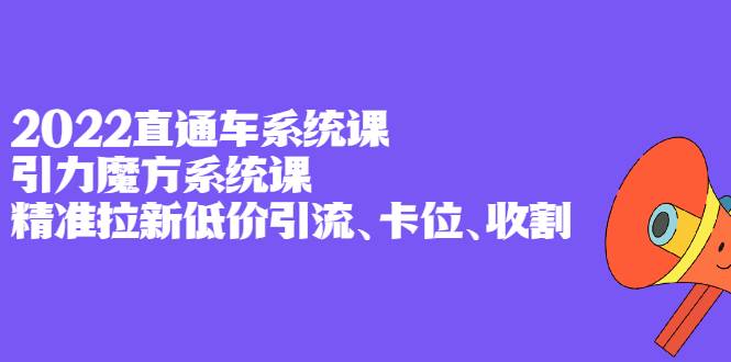 2022直通车系统课+引力魔方系统课，精准拉新低价引流、卡位、收割-爱赚项目网