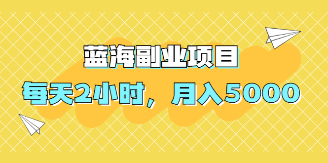 蓝海副业项目，每天2小时，月入5000，附详细操作流程-爱赚项目网