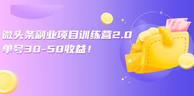 微头条副业项目训练营2.0：单号30-50收益！-爱赚项目网