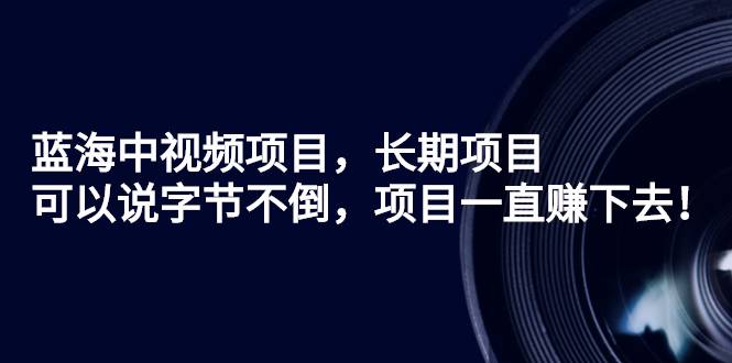 蓝海中视频项目，长期项目，可以说字节不倒，项目一直赚下去！-爱赚项目网