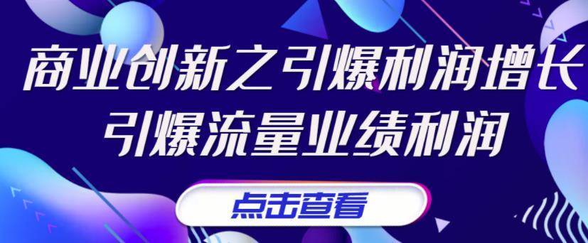 张琦《商业创新之引爆利润增长》引爆流量业绩利润-爱赚项目网