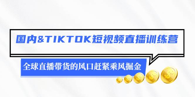 国内&TIKTOK短视频直播训练营，全球直播带货的风口赶紧乘风掘金-爱赚项目网