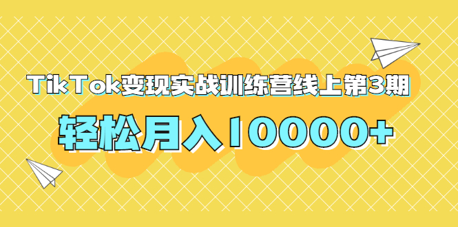 龟课TikTok变现实战训练营线上第3期，轻松月入10000+-爱赚项目网