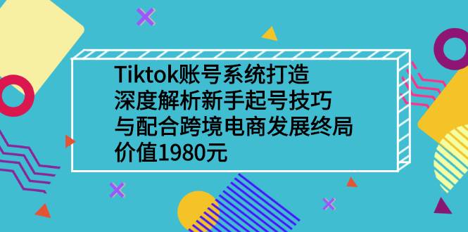 Tiktok账号系统打造，深度解析新手起号技巧与跨境电商发展终局价值1980元-爱赚项目网