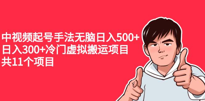 中视频起号手法无脑日入500+日入300+冷门虚拟搬运项目（共11个项目）-爱赚项目网