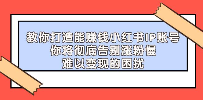 教你打造能赚钱小红书IP账号：你将彻底告别涨粉慢，难以变现的困扰-爱赚项目网