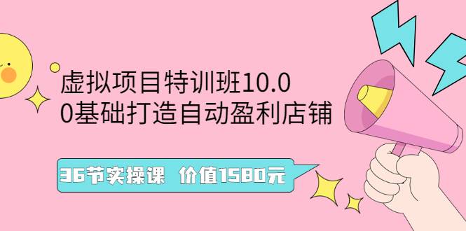 虚拟项目特训班10.0，0基础打造自动盈利店铺 36节实操课 价值1580元-爱赚项目网