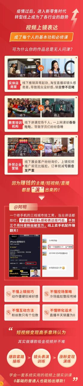 图片[2]-视频上镜实操课：带你0基础演出吸金爆款，赚钱主播如何月入10W+-爱赚项目网