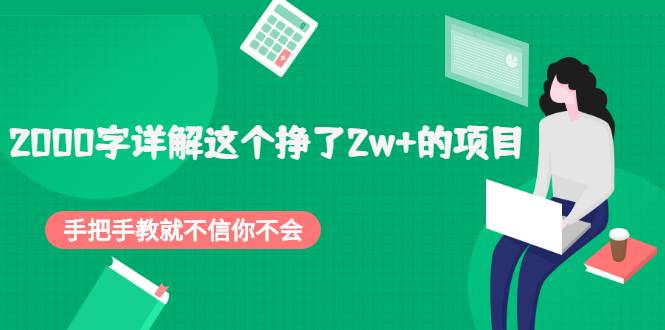 2000字详解这个挣了2w+的项目，手把手教就不信你不会【付费文章】-爱赚项目网