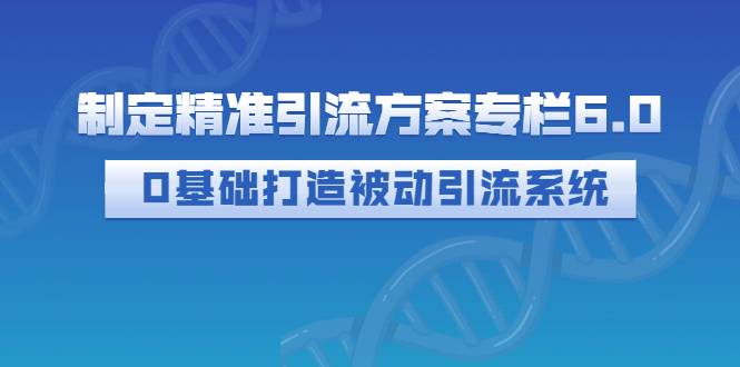 制定精准引流方案专栏6.0：0基础打造被动引流系统（价值1380元）-爱赚项目网