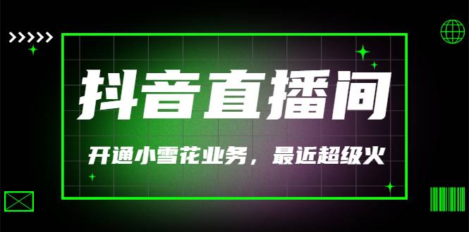 （外面割288）最近超火的抖音直播间开通小雪花业务-爱赚项目网