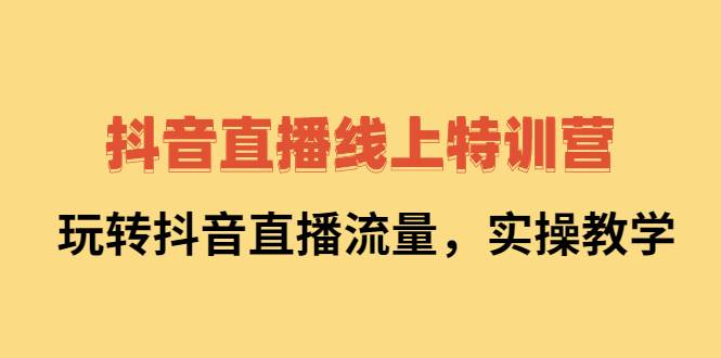 抖音直播线上特训营：玩转抖音直播流量，实操教学-爱赚项目网