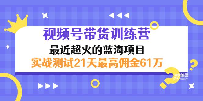 外面收899【视频号带货训练营】最近超火蓝海项目：实战测试21天最高佣金61W-爱赚项目网