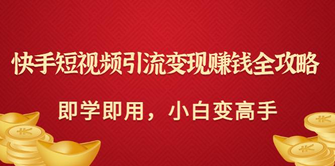 快手短视频引流变现赚钱全攻略：即学即用，小白变高手（价值980元）-爱赚项目网