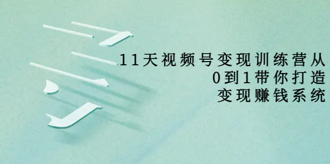 好望角·11天视频号变现训练营，从0到1打造变现赚钱系统（价值398）-爱赚项目网