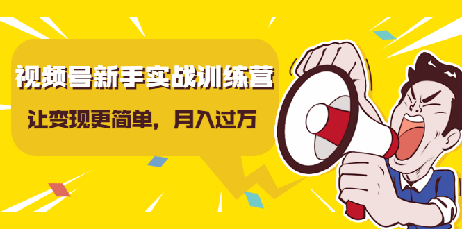 视频号新手实战训练营，让变现更简单，玩赚视频号，轻松月入过万-爱赚项目网