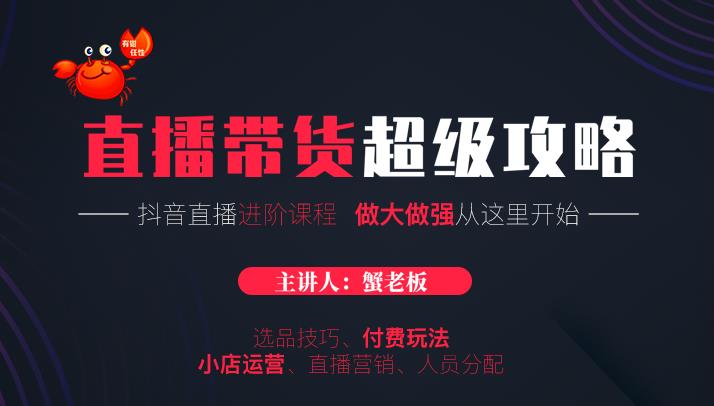 抖音直播带货超级攻略：抖音直播带货的详细玩法，小店运营、付费投放等-爱赚项目网