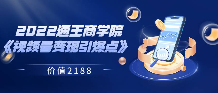 2022通王商学院《视频号变现引爆点》 价值2188-爱赚项目网