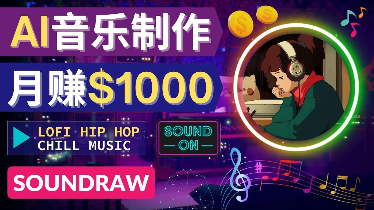 无需任何音乐基础： 使用AI软件制作Lofi Hip Hop Chill Music 月赚1000美元-爱赚项目网