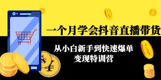 一个月学会抖音直播带货：从小白新手到快速爆单变现特训营(63节课)-爱赚项目网