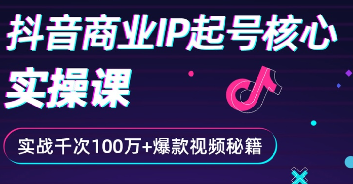 抖音爆款商业IP起号核心实操课：带你玩转算法，流量，内容，架构，变现-爱赚项目网