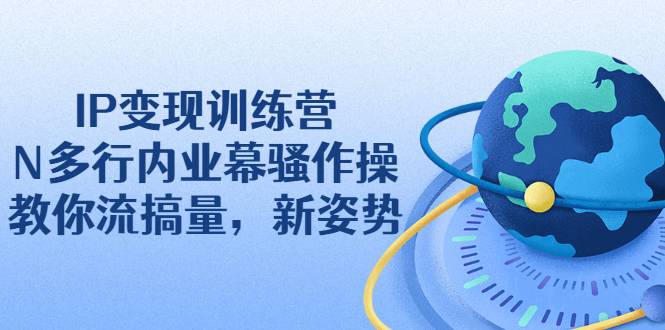 IP变现训练营：N多行内业幕骚作操，教你流搞量，新姿势！-爱赚项目网