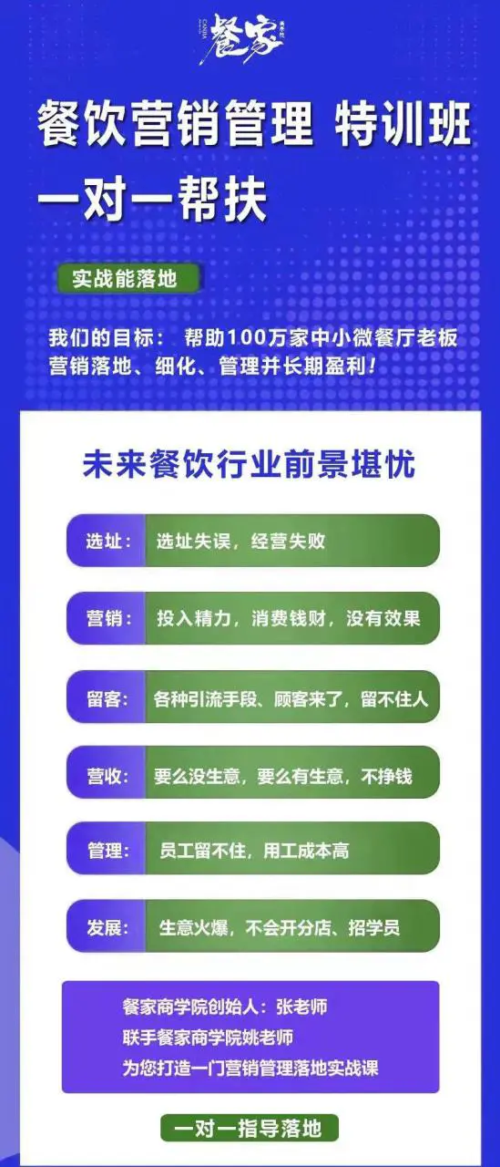 图片[2]-餐饮营销管理特训班：选址+营销+留客+营收+管理+发展！-爱赚项目网