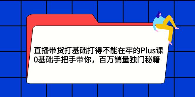 直播带货打基础打得不能在牢的Plus课，0基础手把手带你，百万销量独门秘籍-爱赚项目网