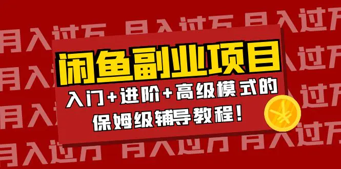 月入过万闲鱼副业项目：入门+进阶+高级模式的保姆级辅导教程！-爱赚项目网