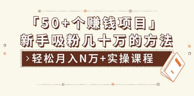 分享50+个最新2021赚钱项目：新手吸粉几十万方法，轻松月入N万+实操课程-爱赚项目网