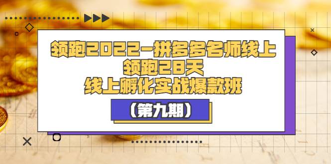 领跑2022-拼多多名师线上领跑28天，线上孵化实战爆款班（第九期）-爱赚项目网