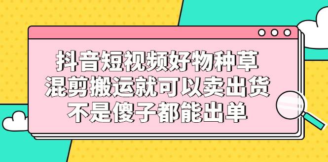 抖音短视频好物种草，混剪搬运就可以卖出货，不是傻子都能出单-爱赚项目网