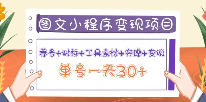 图文案小程序变现项目：养号+对标+工具素材+实操+变现，单号一天30+-爱赚项目网