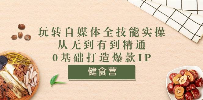 健食营《玩转自媒体全技能实操》从无到有到精通到年入百万 0基础打造爆款IP-爱赚项目网