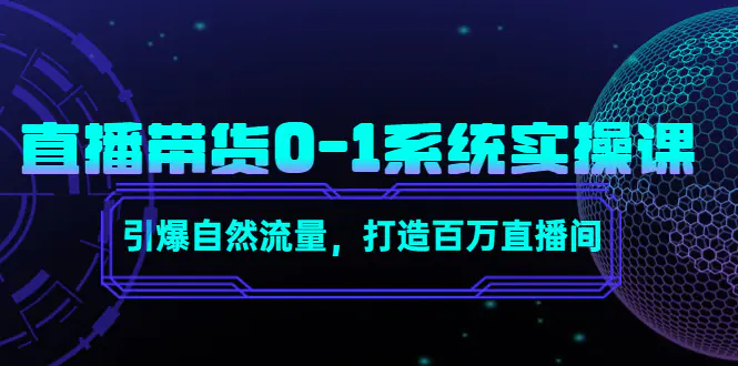 直播带货0-1系统实操课，引爆自然流量，打造百万直播间！-爱赚项目网