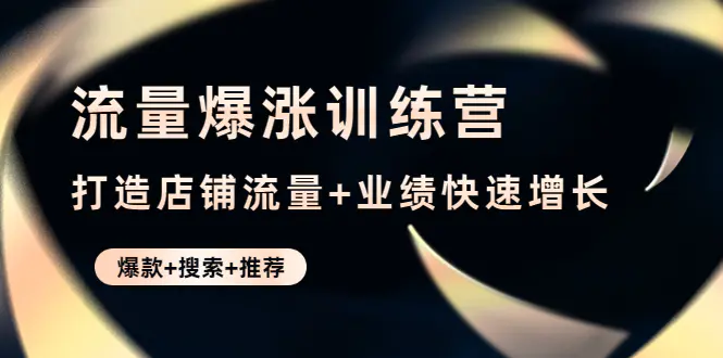 流量爆涨训练营：打造店铺流量+业绩快速增长 (爆款+搜索+推荐)-爱赚项目网