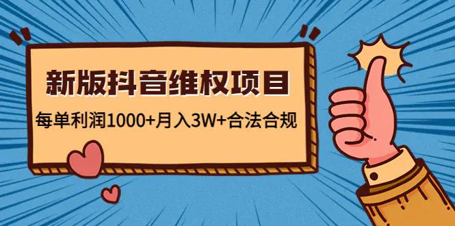 新版抖音维全项目：每单利润1000+月入3W+合法合规！-爱赚项目网