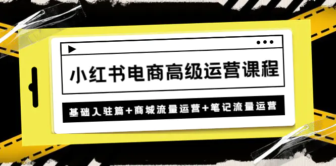 小红书电商高级运营课程：基础入驻篇+商城流量运营+笔记流量运营-爱赚项目网