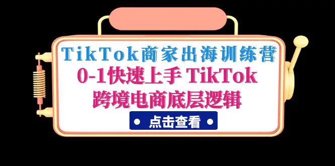 TikTok商家出海训练营：0-1快速上手 TikTok跨境电商底层逻辑-爱赚项目网