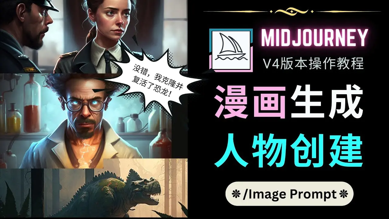 Midjourney V4版本操作教程：2个简单参数，完成漫画生成，人物创建-爱赚项目网