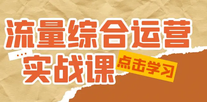 流量综合·运营实战课：短视频、本地生活、个人IP知识付费、直播带货运营-爱赚项目网