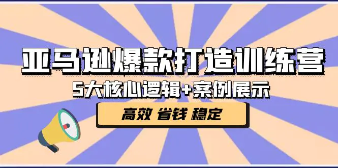 亚马逊爆款打造训练营：5大核心逻辑+案例展示 打造爆款链接 高效 省钱 稳定-爱赚项目网