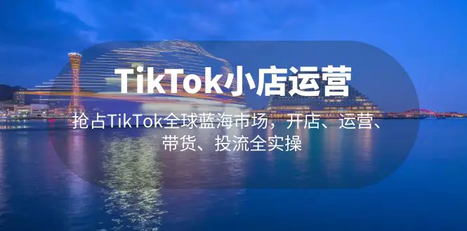 TikTok小店运营 抢占TikTok全球蓝海市场，开店、运营、带货、投流全实操-爱赚项目网