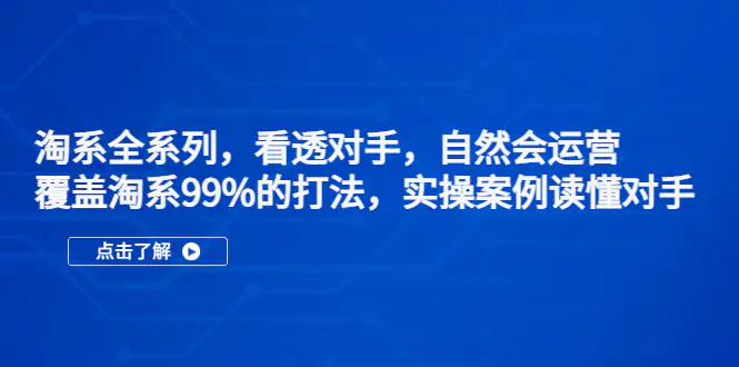 淘系全系列，看透对手，自然会运营，覆盖淘系99%·打法，实操案例读懂对手-爱赚项目网