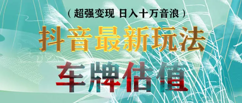 抖音最新无人直播变现直播车牌估值玩法项目 轻松日赚几百+【详细玩法教程】-爱赚项目网